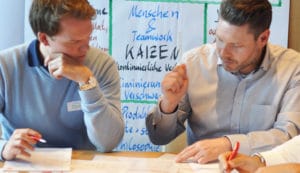 Seminarbild, Gruppenarbeit im Seminar Lean Management bei der CA controllerakademie