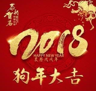 Happy New Year China Hund