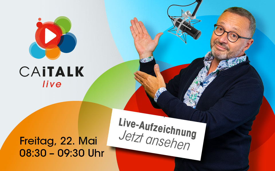 Aufzeichnung von CA iTalk live zum Thema Controlling im Mittelstand mit Moderator und Gästen